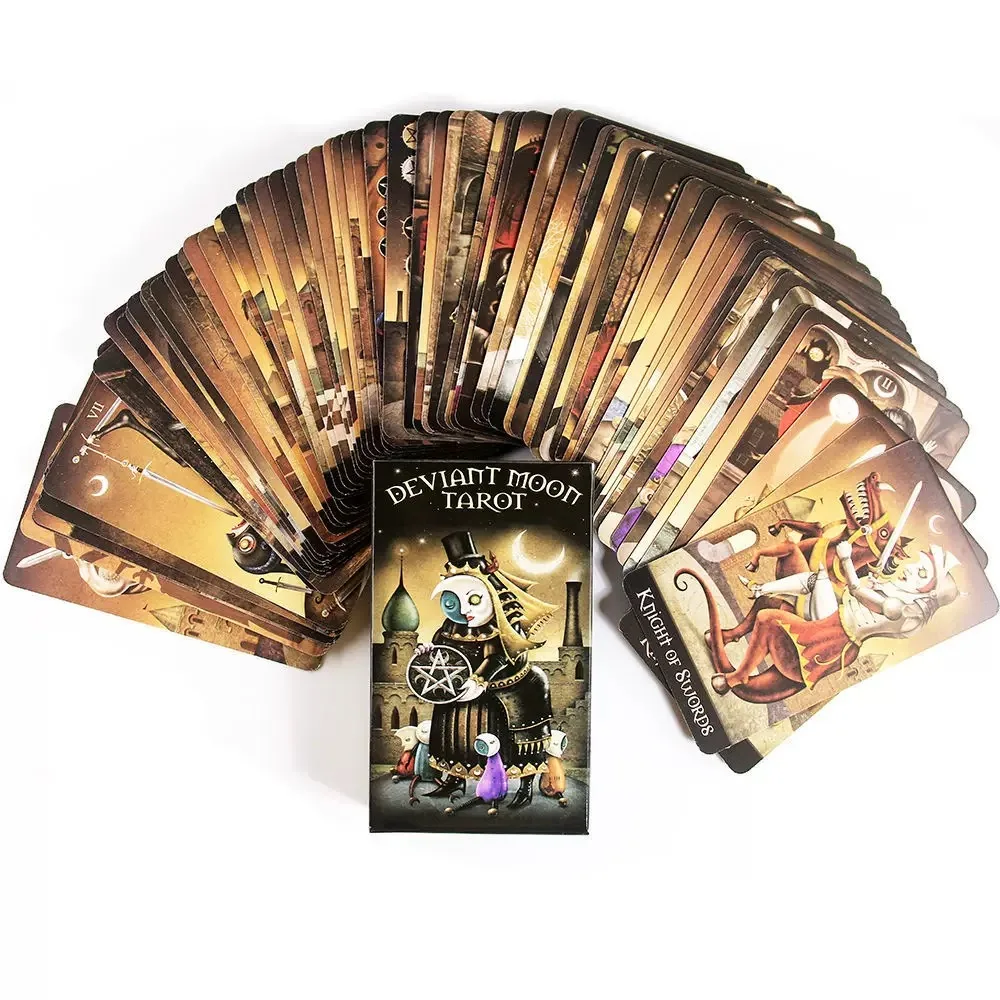 78pcs/deck Deviant Moon Tarot Cards Fantasy Art Deck for Inner Wisdom & Soul Exploration Perfect Party Romantic Christmas Gifts