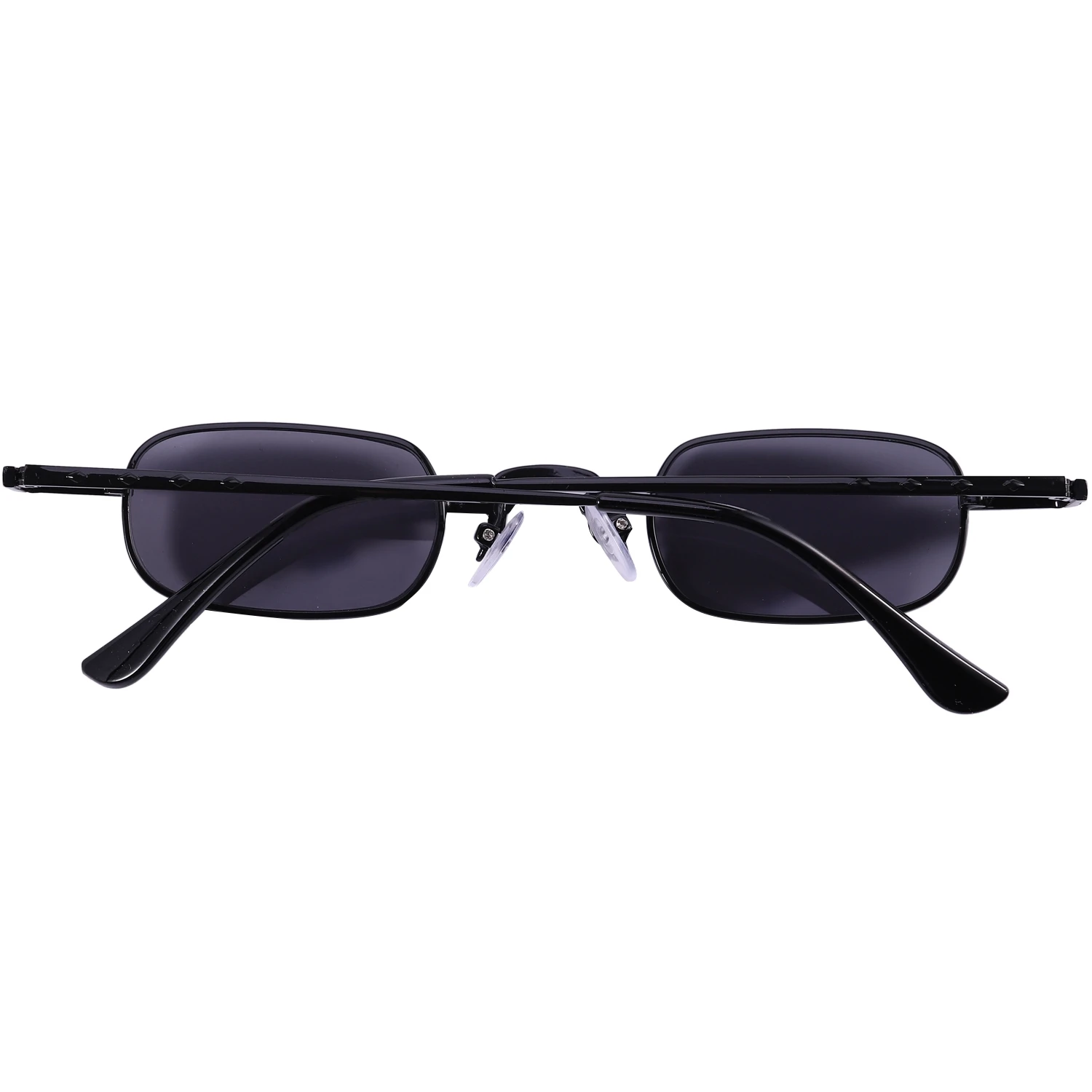 Lunettes de soleil rétro punk pour femmes, lunettes carrées transparentes, monture en métal, noir et gris noir