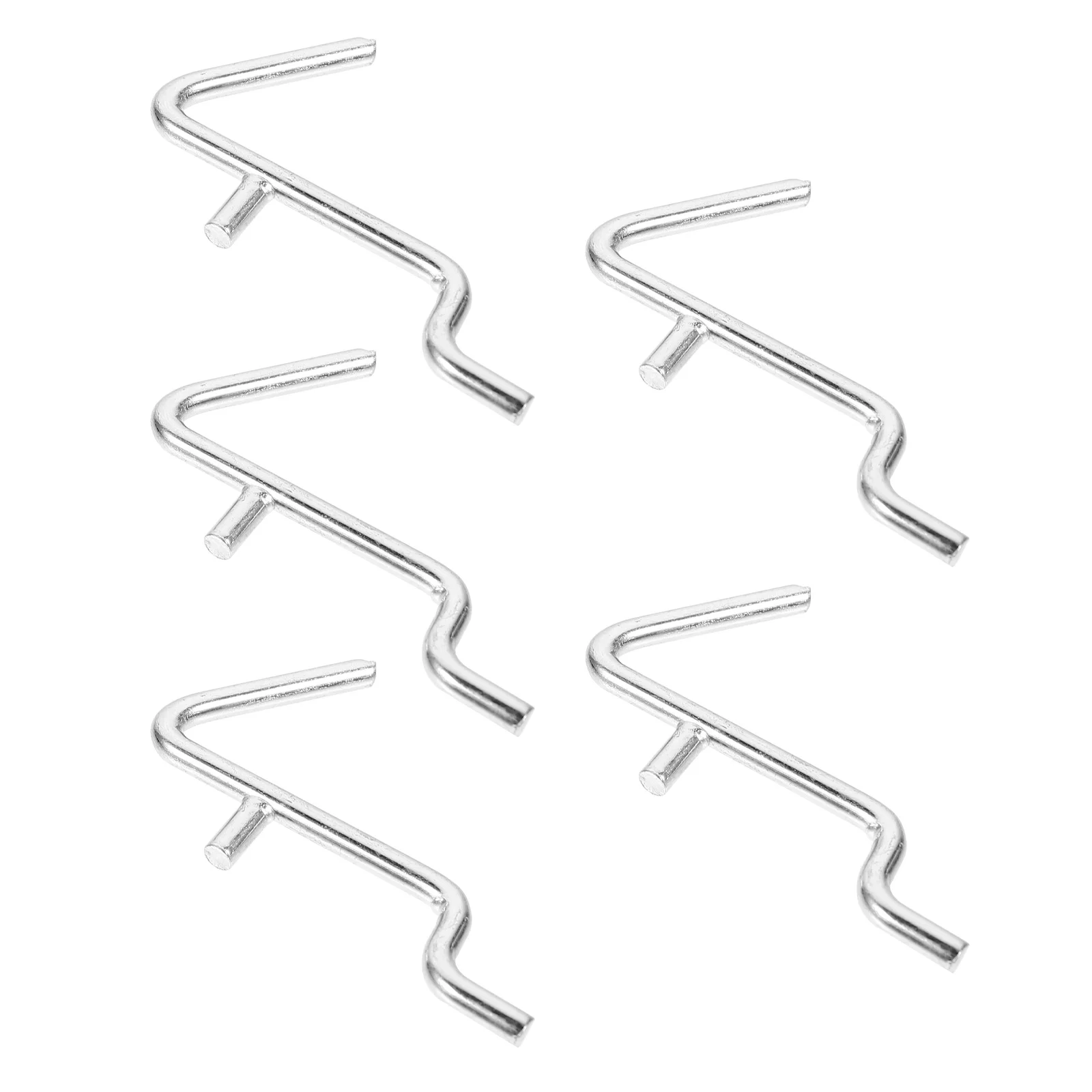 5 Pcs Stainless Steel Pegboard Hooks Display Rack Hangers Perforated Wall Peg Hooks Interior Accessories Rear Rack ganizers