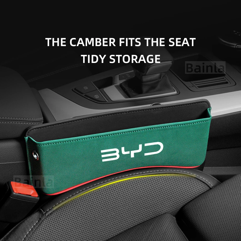 Customize car front seat gap filler organizer Storage Box suede, For BYD SHARK Han EV Seagull Dolphin DM-i Song Pro Max SEAL