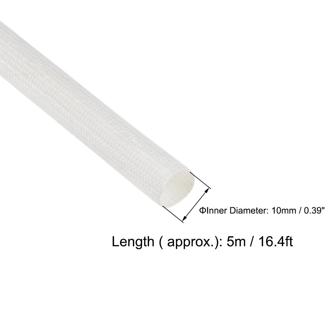 5/10Meters Fiberglass Retardant Self-extinguishing Insulation Sleeving White Insulation Sleeve