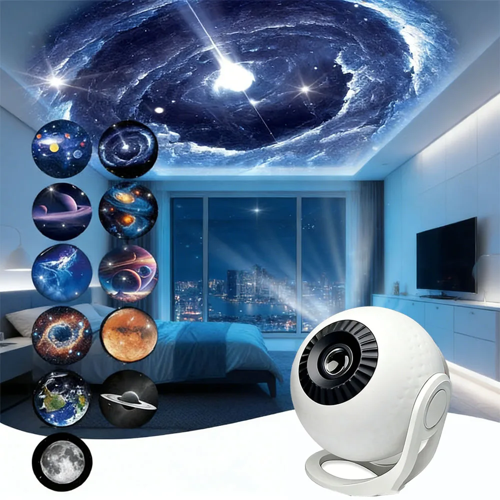 

Проектор-планетарий Galaxy 12-в-1: космический проектор, ночник-туманность со звездами для детей и взрослых, декор для потолка спальни, домашний кинотеатр