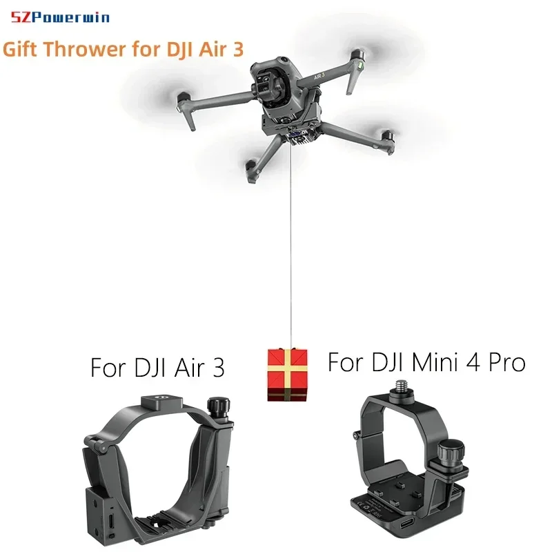 Powerwin Airdrop System for DJI Air 3 Drone Light-Sensitive Air-dropping Dropper Fishing Gift Rescue Deliver Thrower