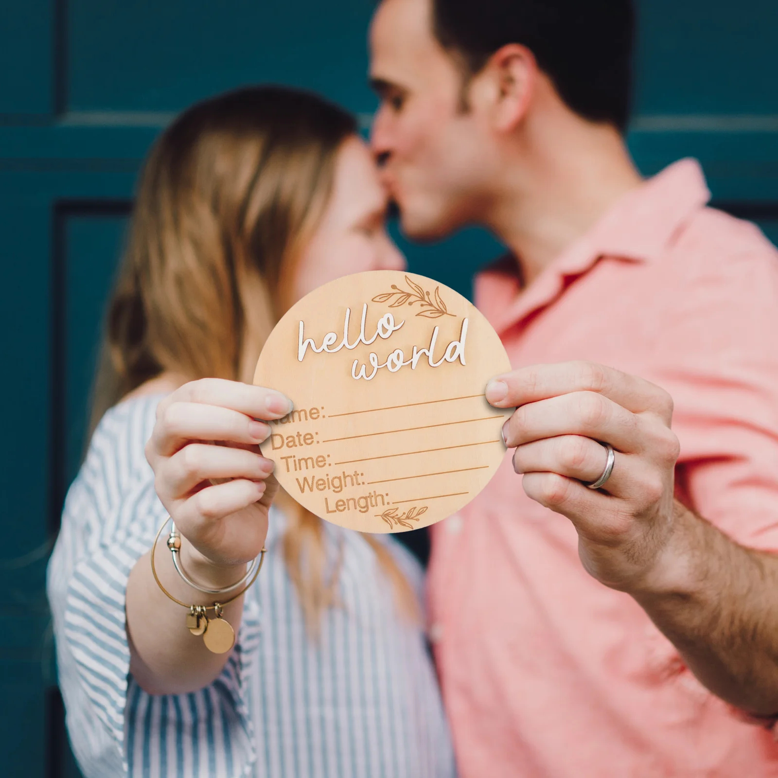 Newborn Commemorative Plaque Baby Name Sign Birth Announcement Board Wooden Milestone Cards