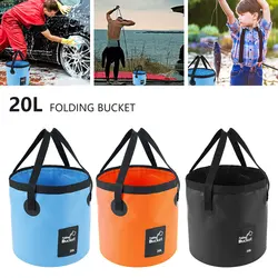 Folding Bucket PVC Portable Camping Fishing Bucket Durable Extra Large Capacity Collapsible Storage Container Folding Bucket