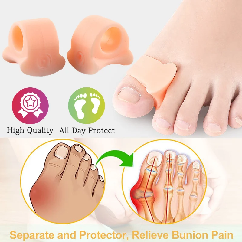 Pexmen 2Pcs Toe Separator Protector Gel Toe Spacer Bunion Corrector Spreader for Hammertoe Overlapping Toes Bunion Pads