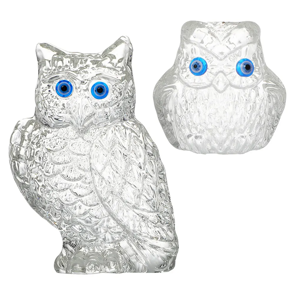 

1Set Desktop Crystal Owl Ornament Exquisite Craftsmanship Portable Miniature Sculpture for Living Room Bedroom Office Tabletop