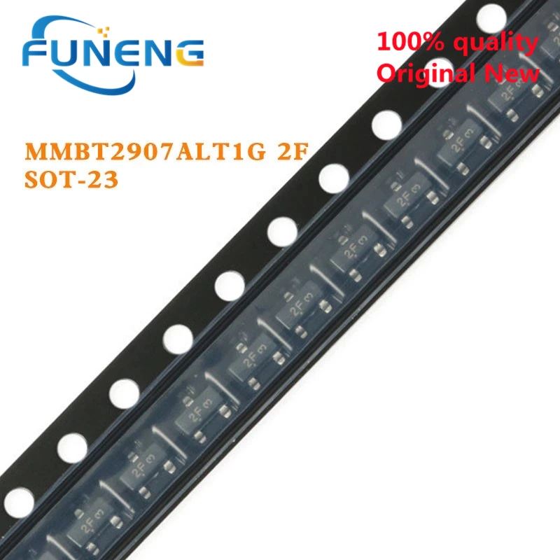 100PCS/Lot Transistor MMBT2907ALT1G MMBT2907A MMBT2907 2N2907 2F SOT-23 0.8A/60V SMD transistor
