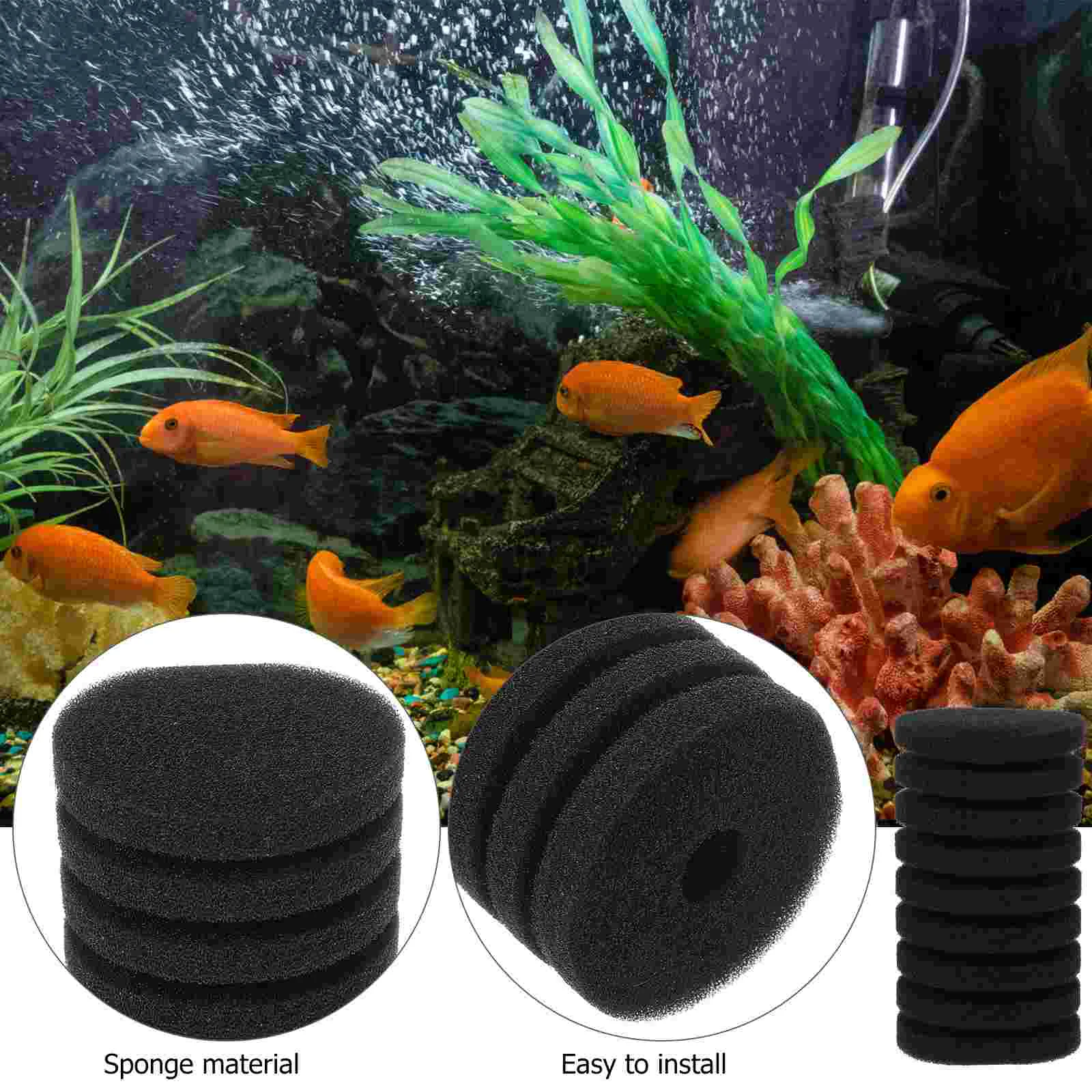 2 Pcs Filter Replacement Cotton Sponge Practical Accessories Fish Tank Strainer Aquarium Cleaning