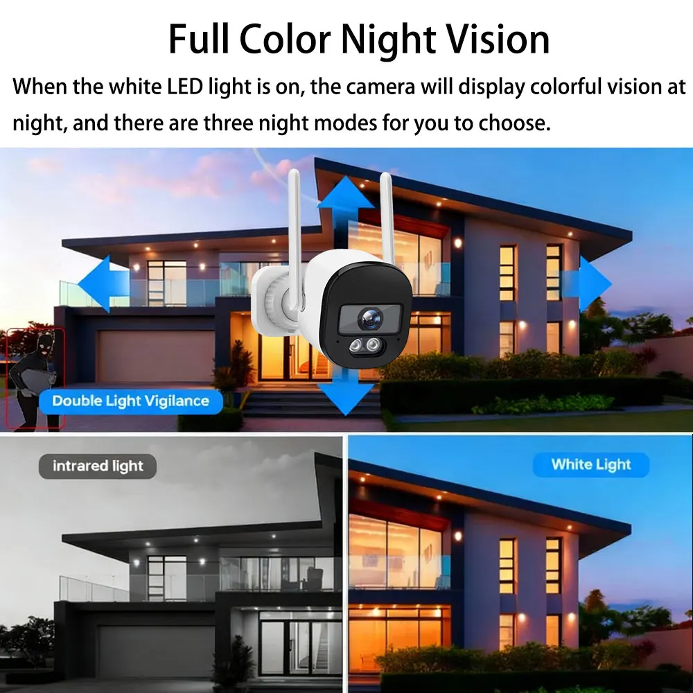 5MP HD Wifi Camera IP Wireless Full Night Vision Onvif 1080P Two-Way Audio Security Surveillance Outdoor Waterproof Home Camera