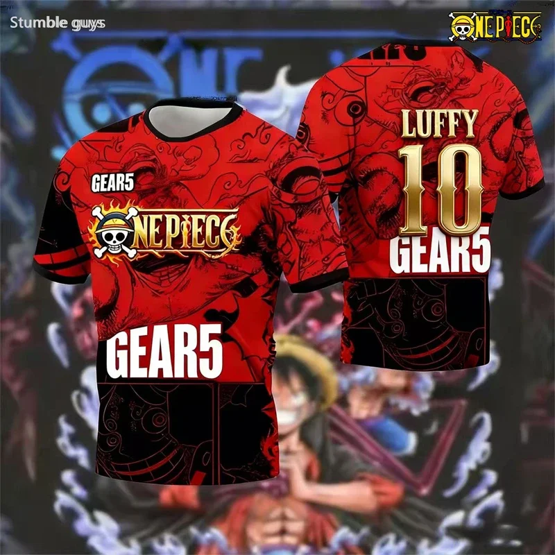 Herren One Piece Anime T-Shirt Zoro Hunter Print Jungenkleidung Mädchen Kurzarm Herren Jersey Lässige leichte Oberteile