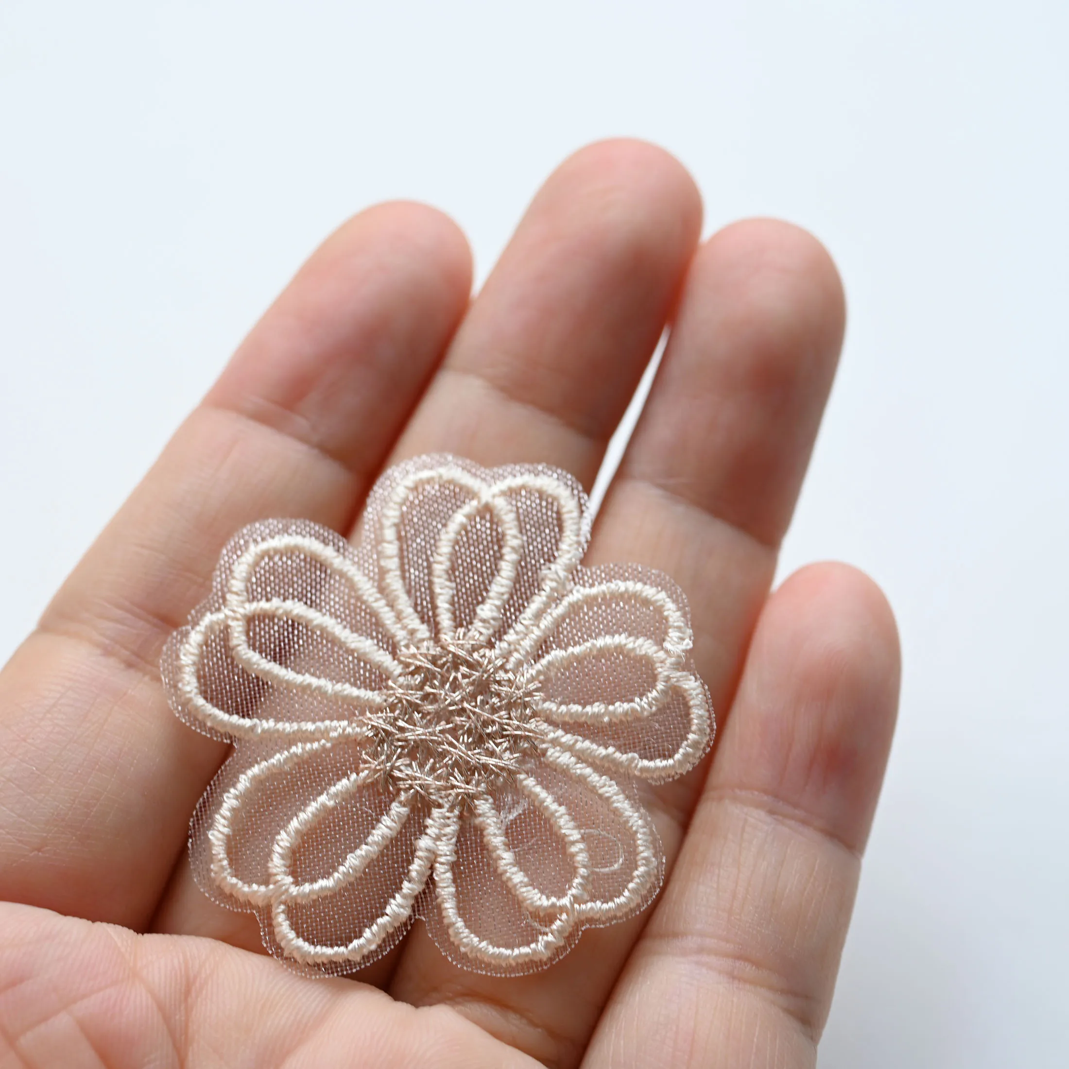 10 teil/los Fee organza blume Patches für Kleidung nähen auf parches Applique nähen auf parches Dekoration Abzeichen – Detail 12