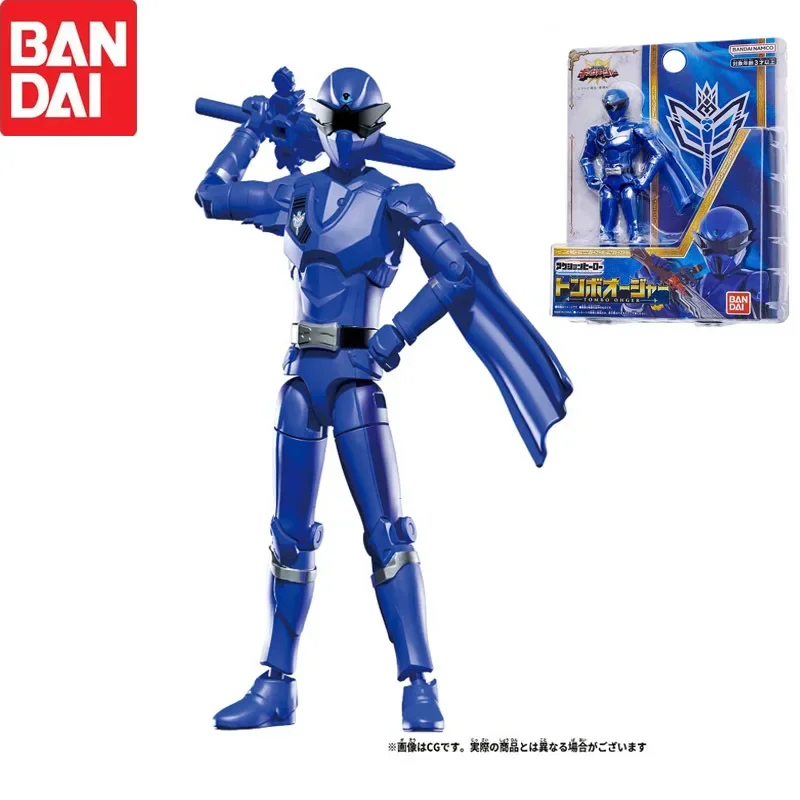 

BANDAI Original Super Sentai Action Hero Blue Warrior Dragonfly King Movable Model Action Figures Collectible Toy