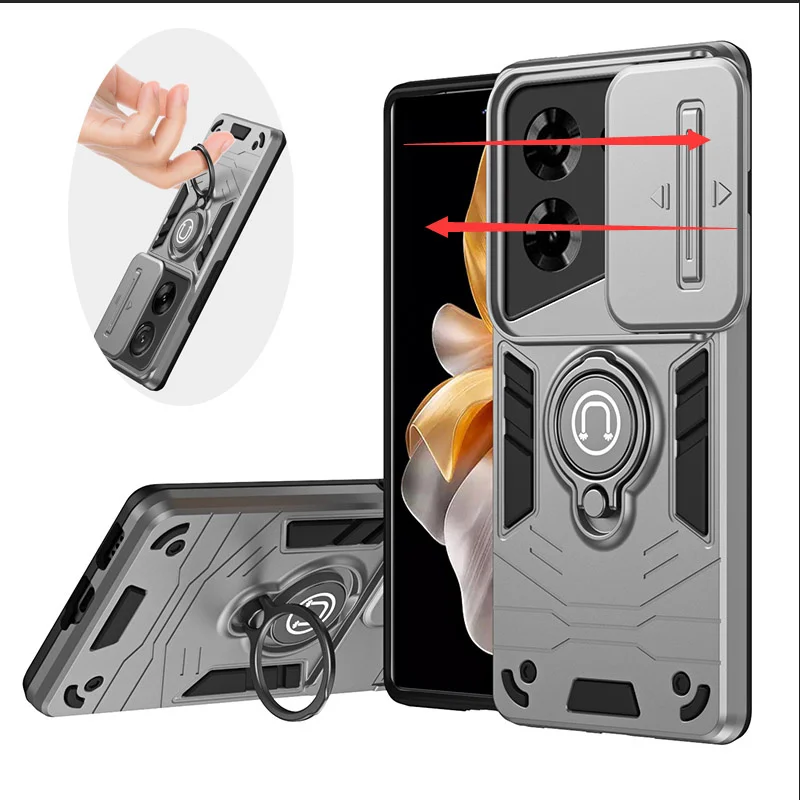 For Tecno Pova 5 Case Car Magnetic Ring Bracket Holder Armor Back Cover on for Tecno Pova 5 Pova5 Stand Phone Cases Coque Funda