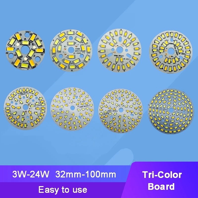 SMD led Chip 3 Colors Segmented two-color 32mm - 100mm Aluminum pcb Base