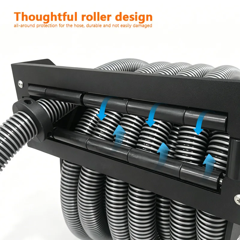 30 Feet Spring Retractable Wall Mounted Vacuum Cleaner Hose Reel for Car Wash Garage Cleaning