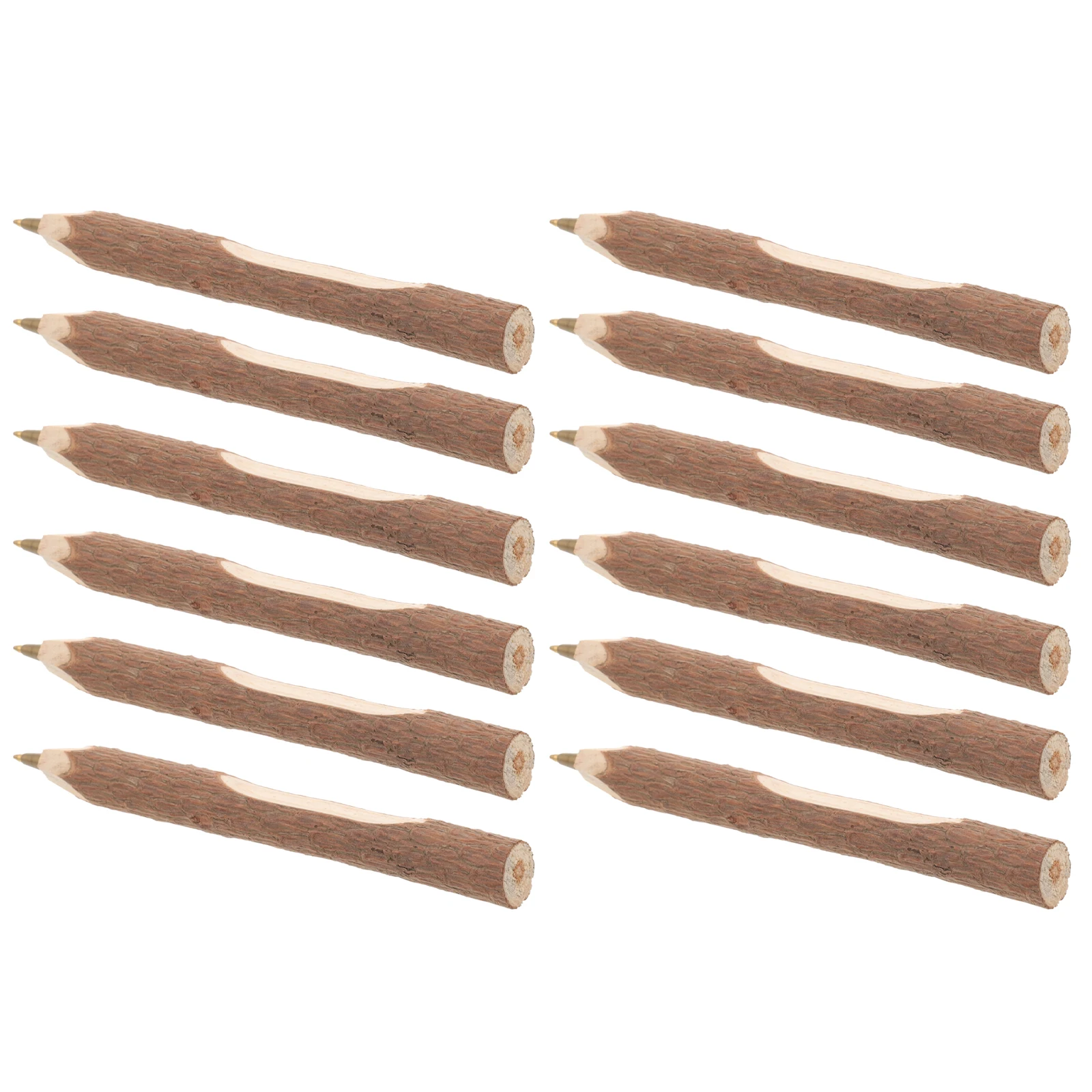 

12Pcs Bark Wood Ballpoint Pens Smooth Writing Creative Design School Office 13cm Stationery Students Ball Pens