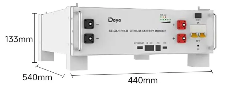 Deye Bateria SE-G5.1 Pro-B 51.2V 100AH 5KWH LiFePO4 Baterias de Lítio 5kw 6000 Ciclos DOD para Uso Doméstico Sistema de Energia Solar