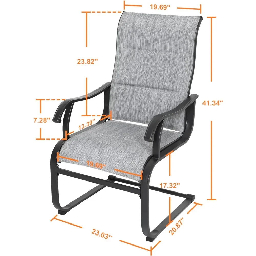 Ensemble de 4 chaises de salle à manger en textilène rembourré