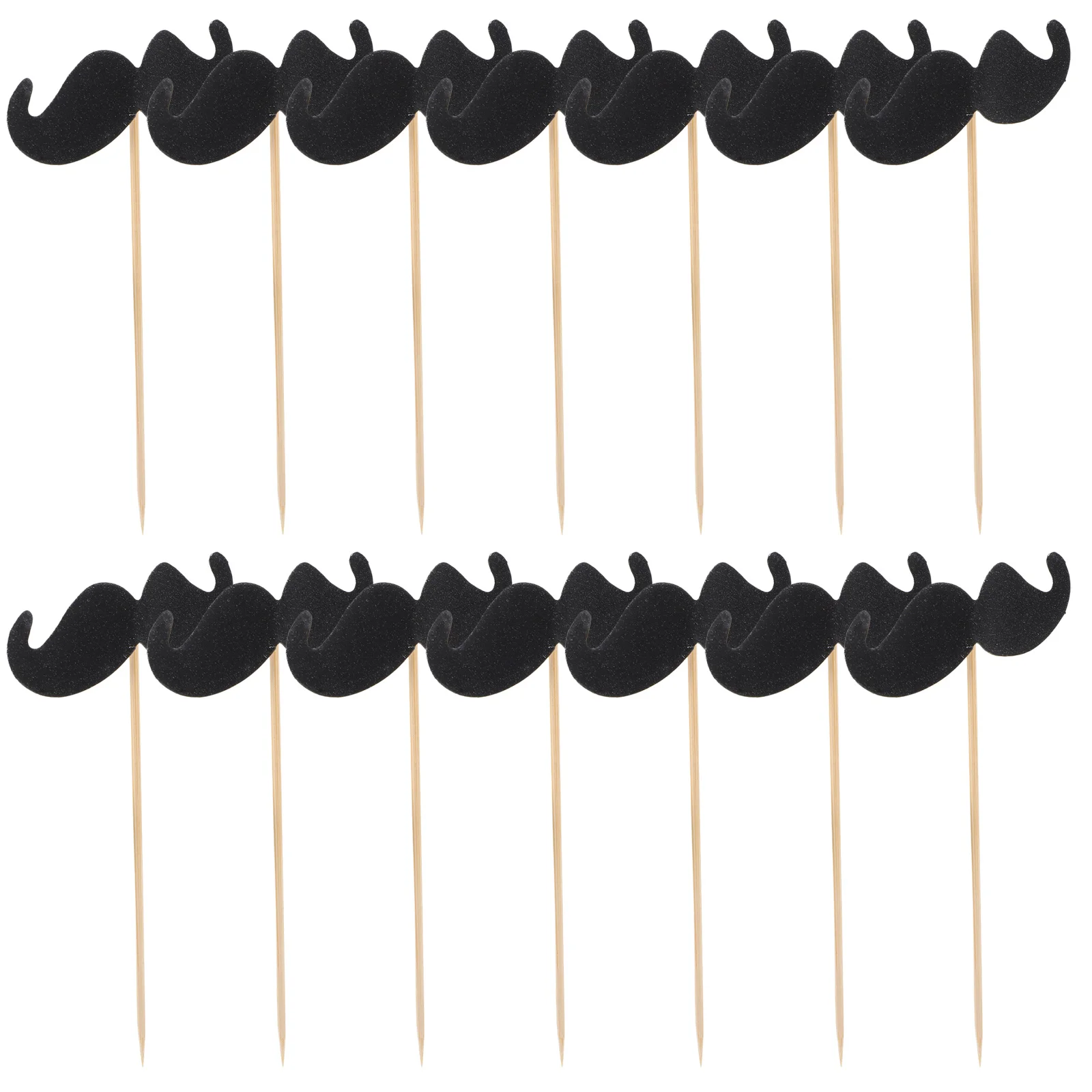 

40pcs Cake Topper Moustache Black Funny Baking Decor For Birthday Party Kids Cupcake Ice Cream Dessert Decoration