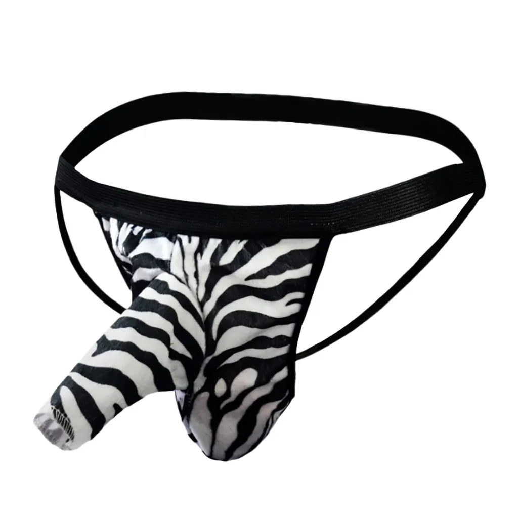 

Pouch Panties Sissy Thong Mens Elephant Nose Shorts Zebra Print Sexy Gays Underwear Translucent Jockstraps Seamless Tang Hombre