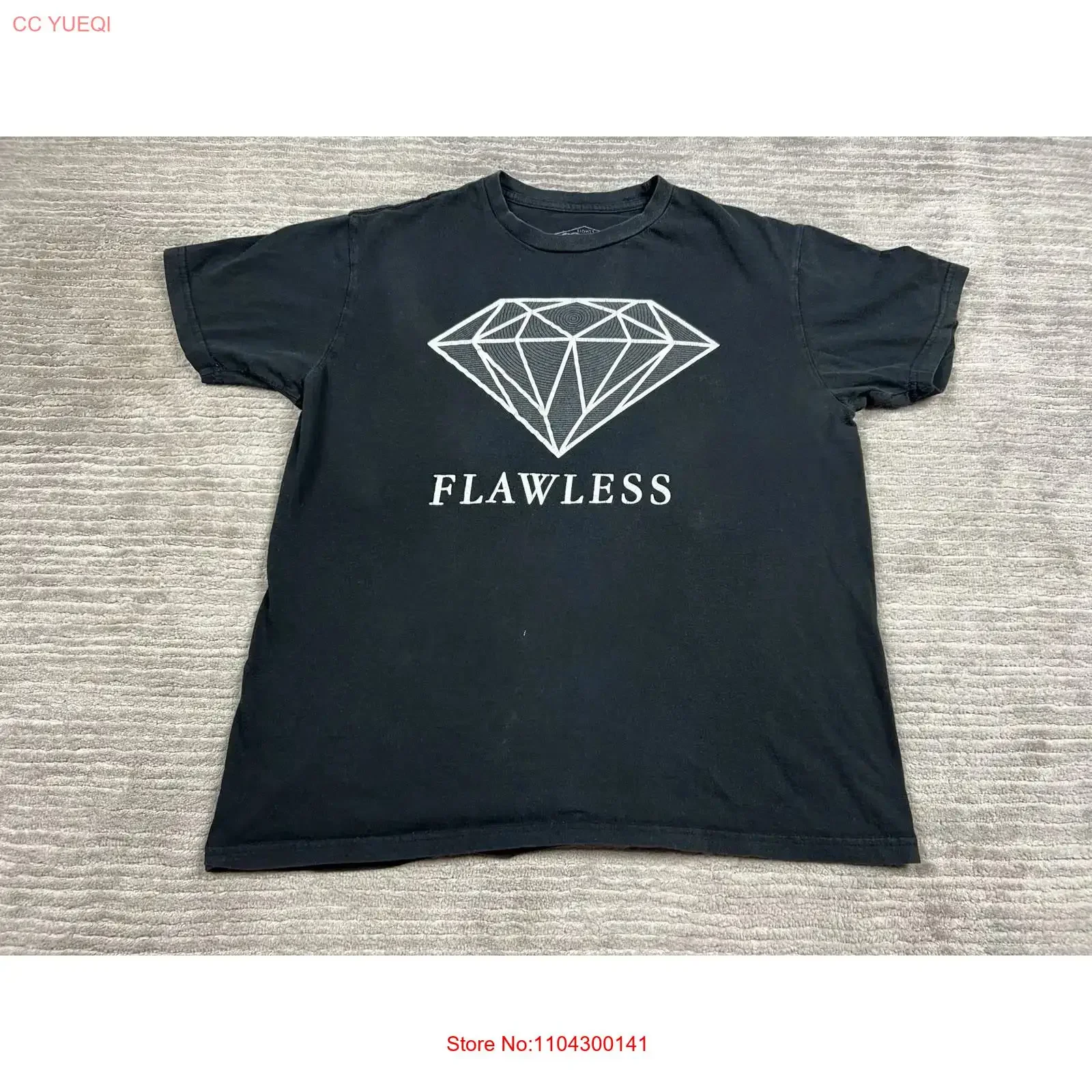 Eighty Eight Flawless T Shirt Mens Medium Black  Cotton vintage Washed fashion Stretched streetwear Breathable Soft