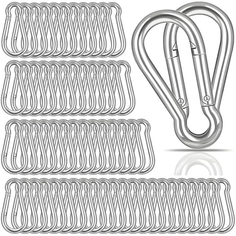 1/2PCS Quick Link Karabiner 304 Edelstahl Heavy Duty Clips Outdoor Sport Sicherheit Frühling Haken Hund Leine schnalle Schlüssel Halter