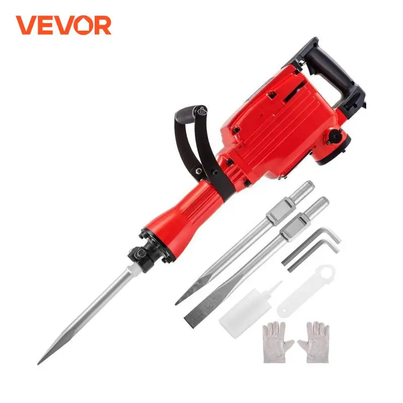 VEVOR 2200 واط الكهربائية هدم مطرقة ثاقبة الحفر مع 3 ازاميل الثقيلة جاكهامر كسارة أسمنت التقطيع تأثير يختار