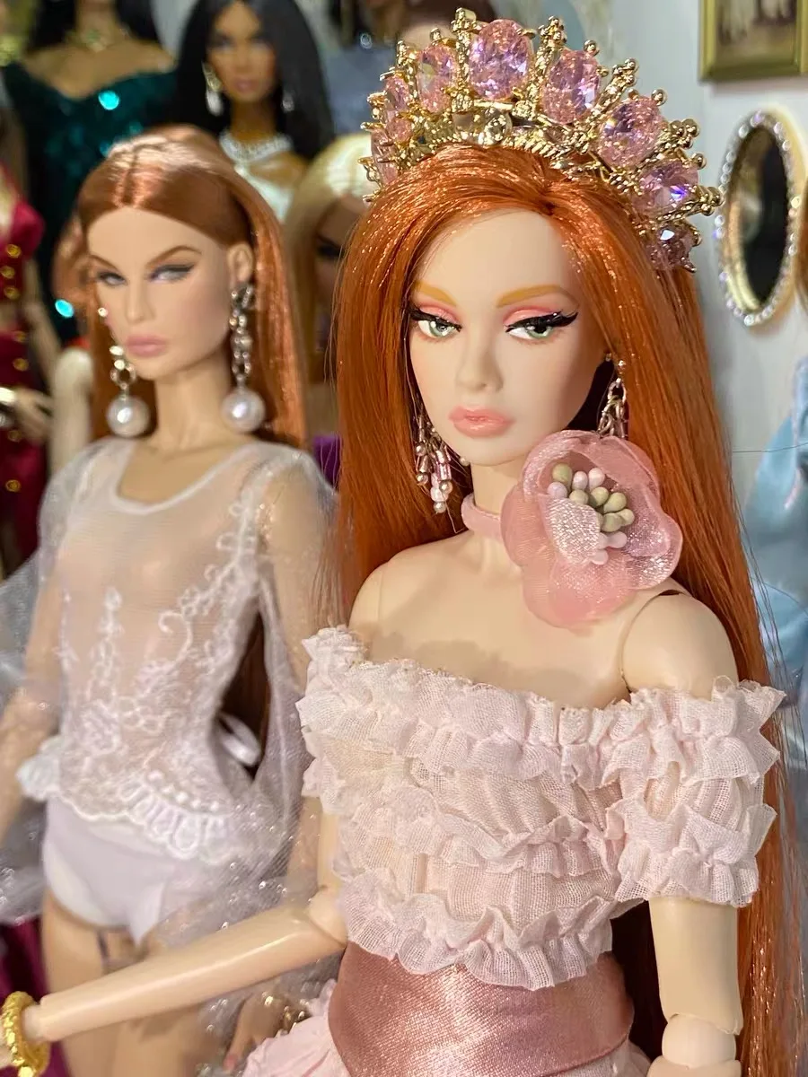 Accesorios de joyería para muñeca de supermodelo de 30cm, diseño Original BJD 1/6, diamantes brillantes de lujo, fiesta de cena, vestido de muñeca de princesa