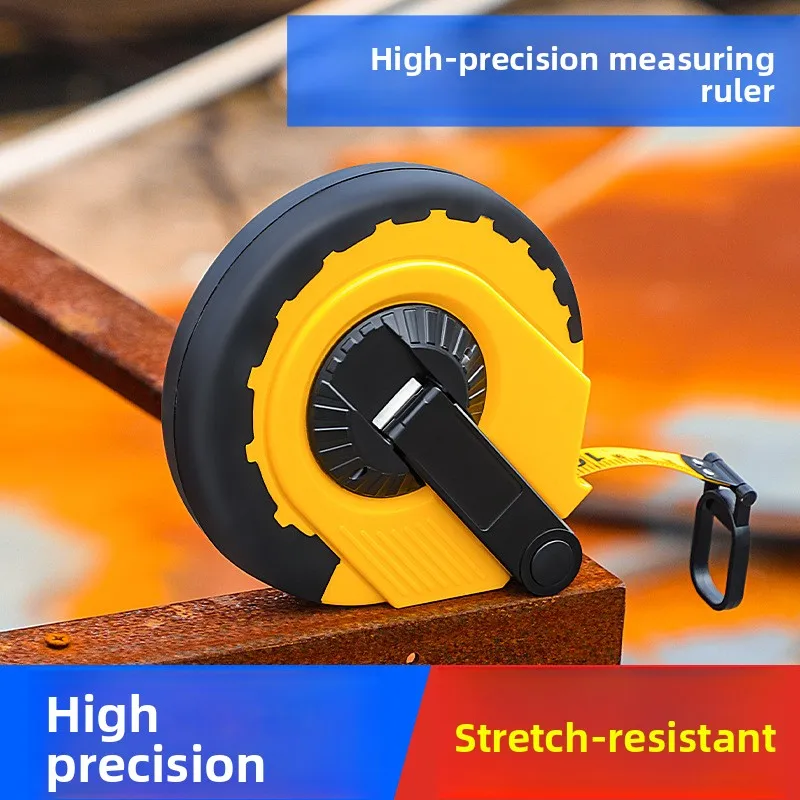 Industrial‑Grade 50m Hand‑Crank Tape Measure, High‑Precision Thickened Wear‑Resistant Drop‑Proof Measuring