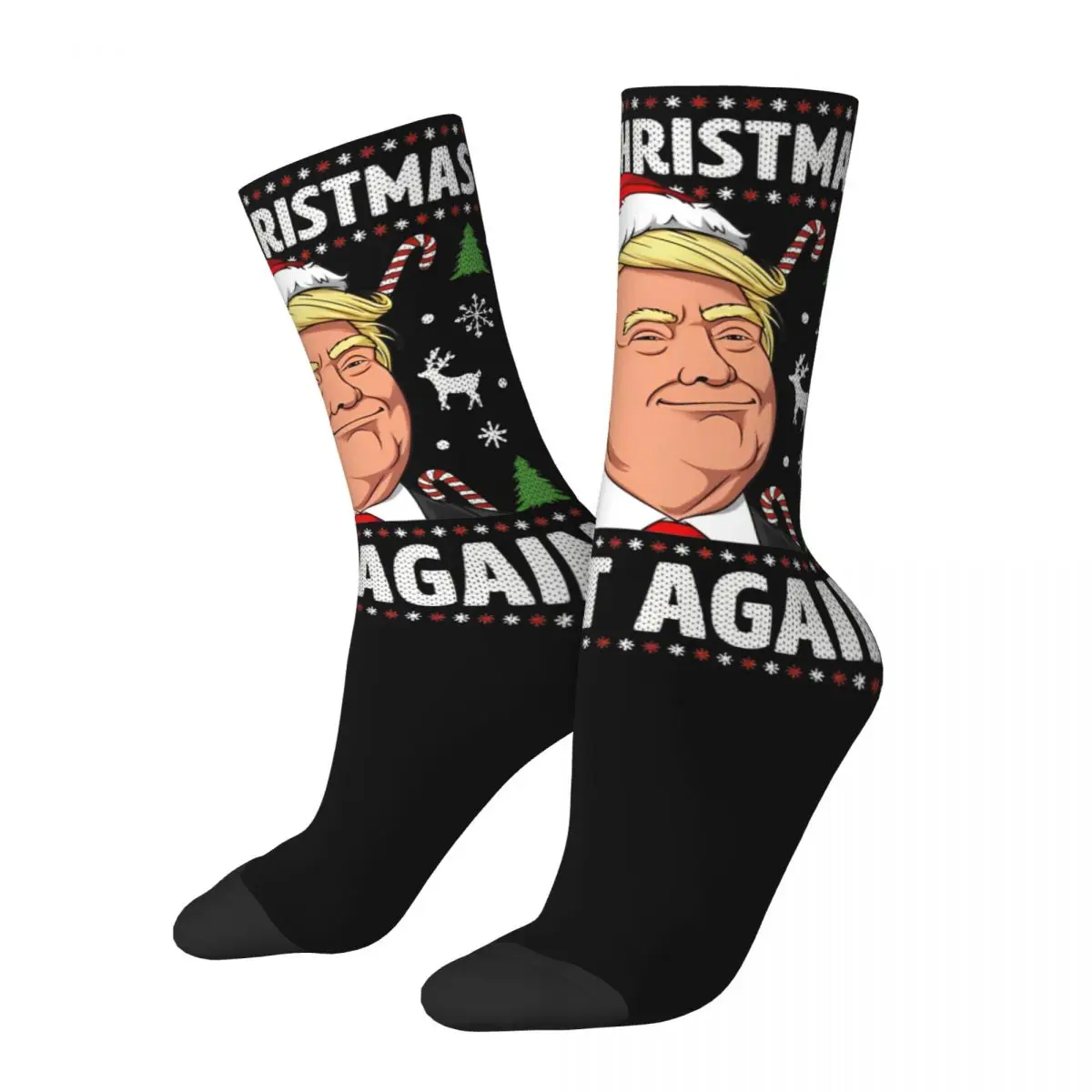 Make Christmas Great Again Trump Ugly Christmas Socks Men's Women's Casual Socks Crazy Spring Summer Autumn Winter Socks Gift