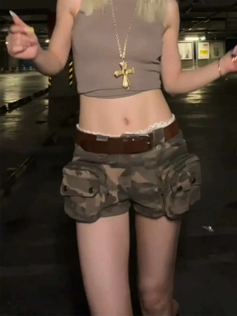 

Камуфляжные рабочие брюки с низкой талией, женские джинсы 2025, новый дизайн Y2K Spicy Girl Sle, джинсы orts, американский ретро Sle