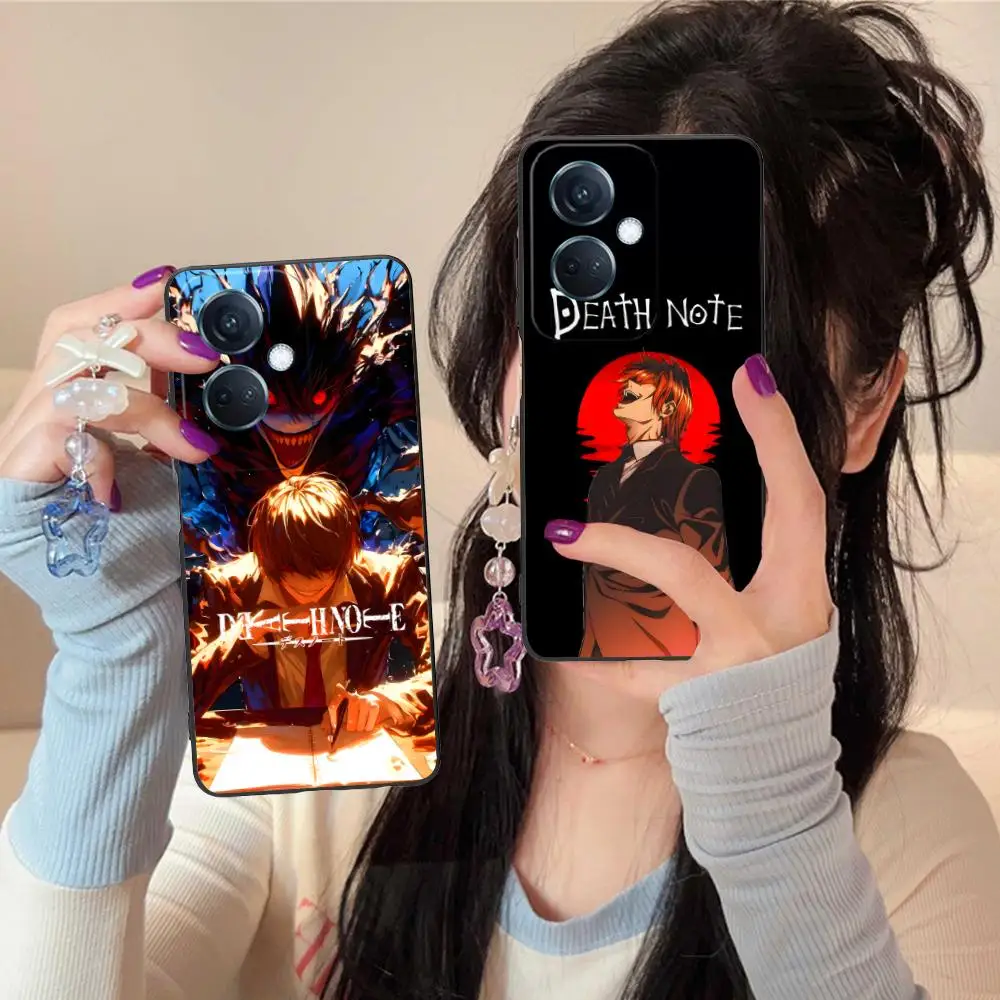 مذكرة الموت كيرا ضوء قضية الهاتف المحمول ل ممن لهم رينو 14 13 12 11 10 9 8 7 6 5 F T Pro 5G غطاء الطباعة الملونة جميلة #6