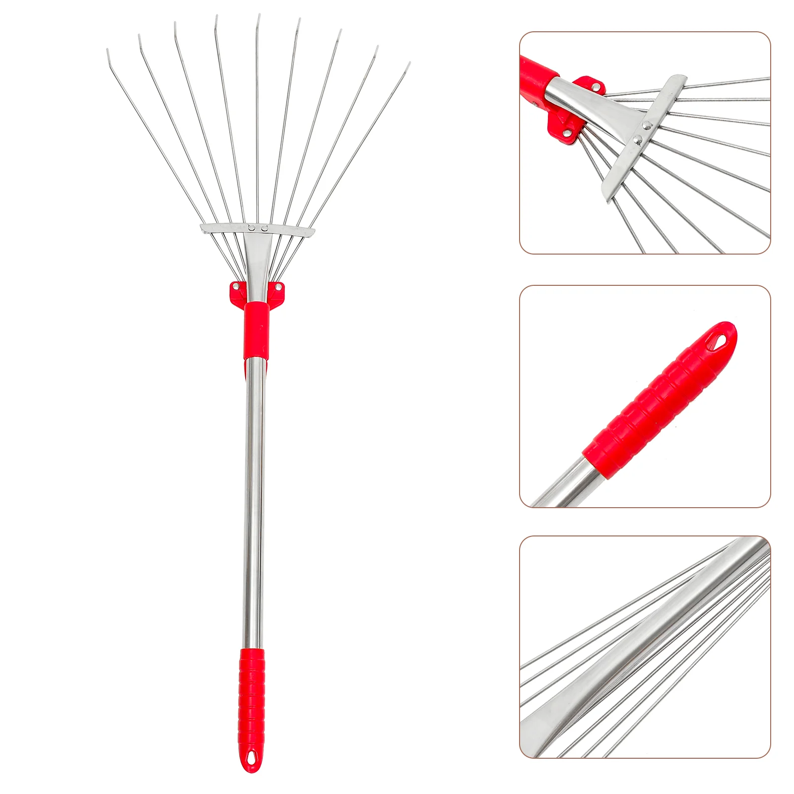 Pine Needle Rake Leaf Cleaning Rakes for Lawns Heavy Duty Camping Garden Landscape