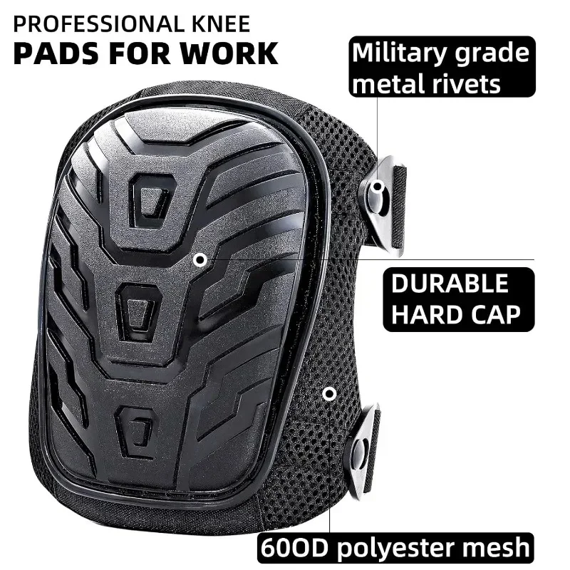 1pair Professional Knee Pads for Work with Secure Double Straps & Regulable Clips Would Industrial Heavy Duty Tactical Gardening