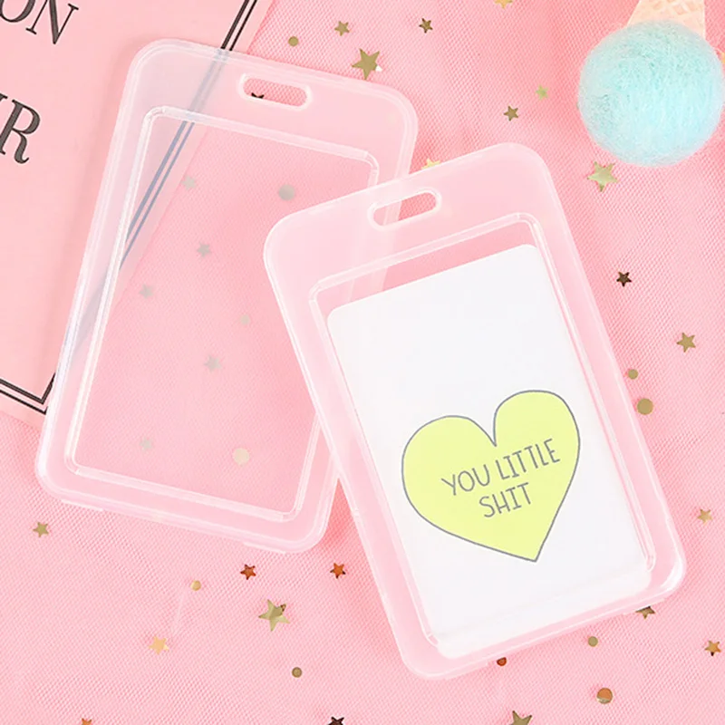 1 szt. Prosty, wodoodporny, przezroczysty etui na karty identyfikacyjne, karty kredytowe, dla kobiet, mężczyzn, studentów, na karty autobusowe, bankowe, ochraniacz na identyfikator, do biura.