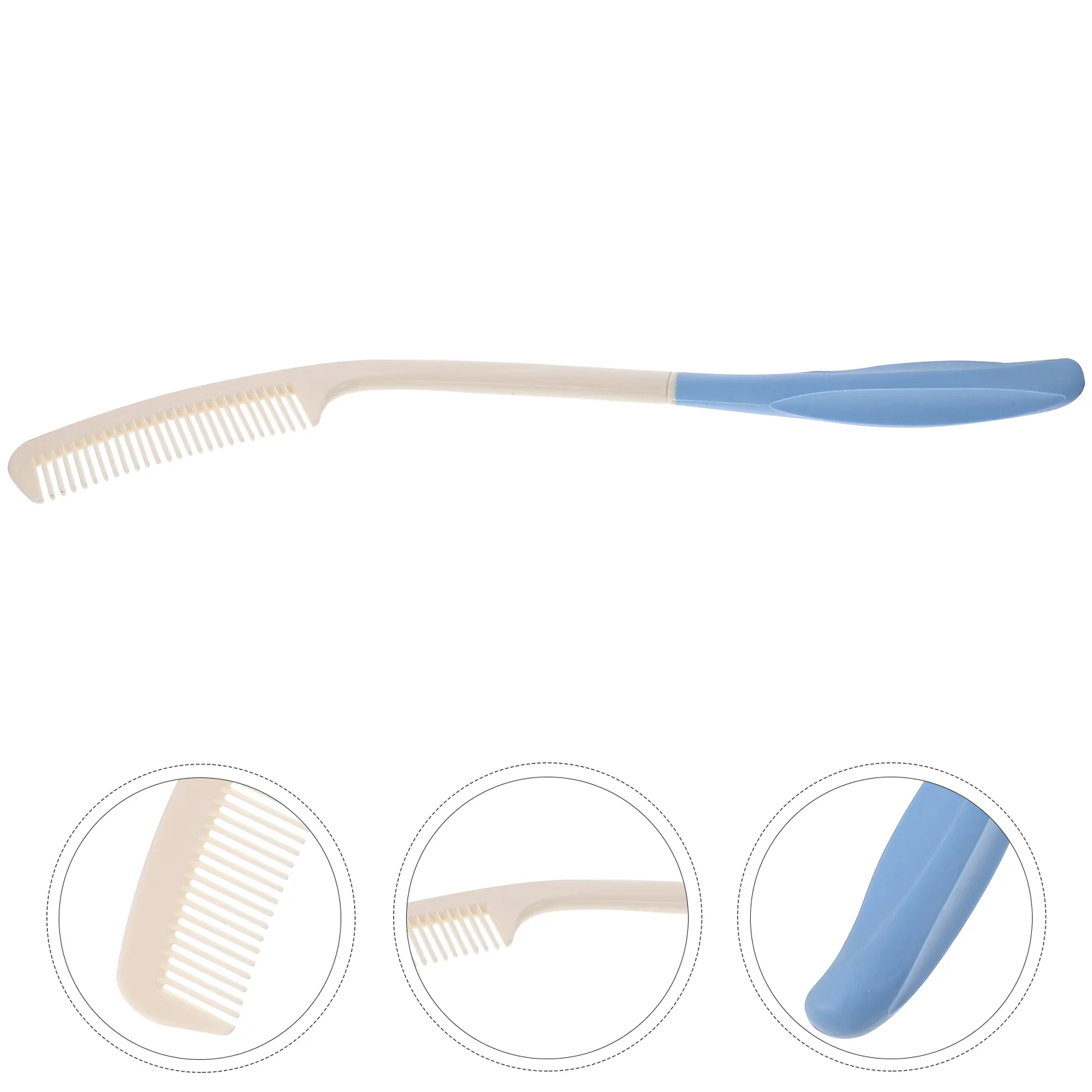 

Curved Handle Comb Seniors Hair Disabled Long Reusable Aged Bend Plastic Easy to Use Smoothing