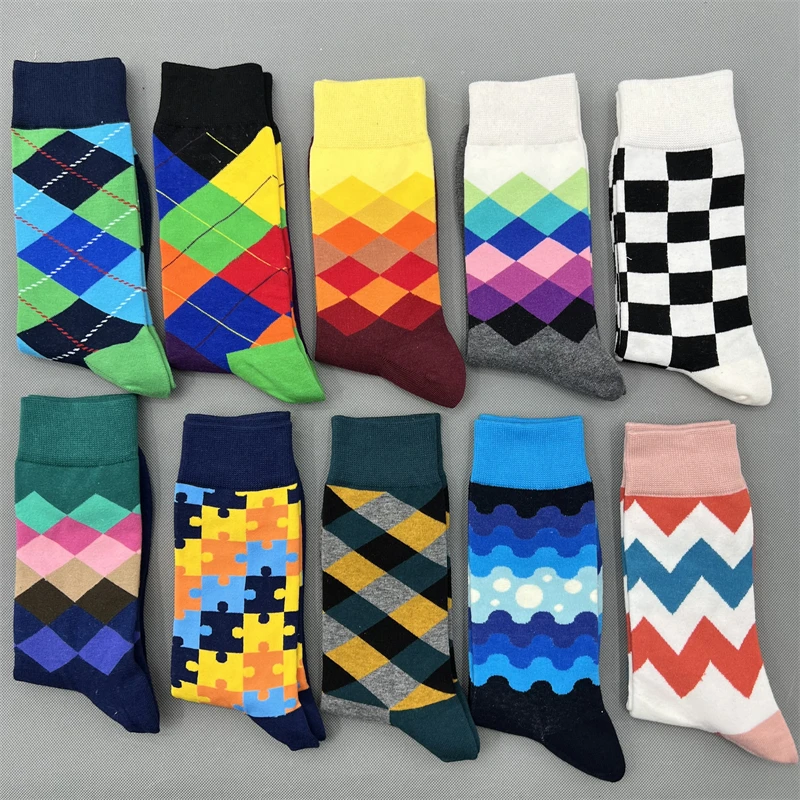 Mens Happy Socks Multi Pattern Design Fashion Fun Trendy Socks Cotton Unisex New