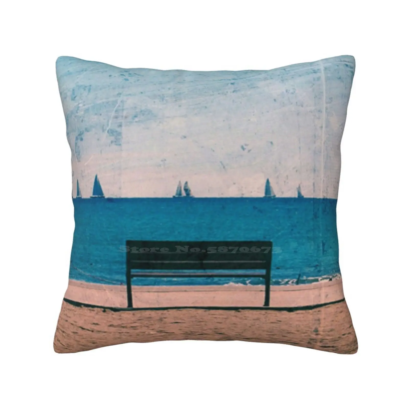 The Regatta Pillow Cover Hug Pillowcase Regatta Yacht France Texture Seascape Summer Frejus Race Rosedew Rose Dewhurst