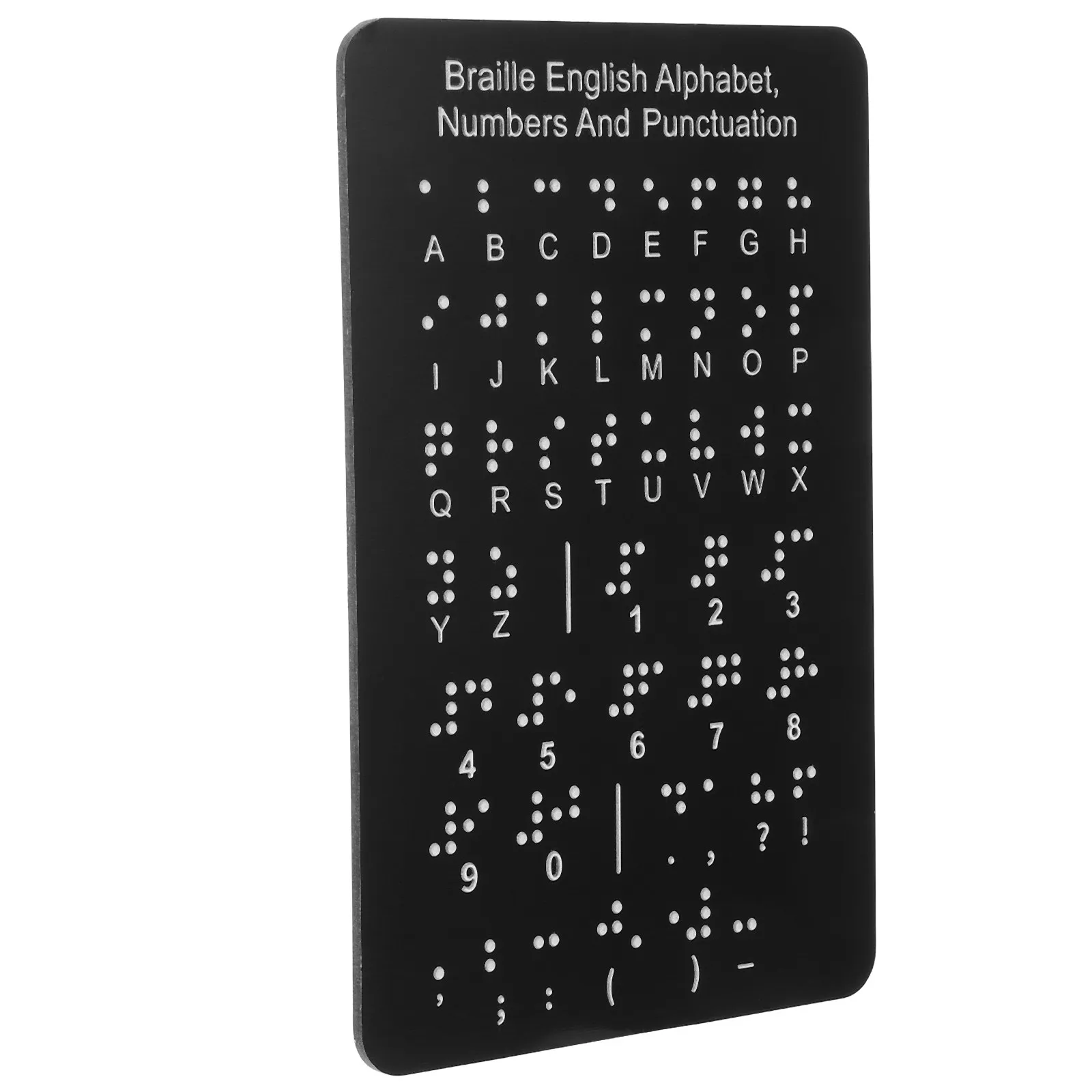 Learning Raised Dots Enhanced Tactile Blackboard Writing Tool Script Numbers English Alphabet Chart Punctuation Marks for Blind