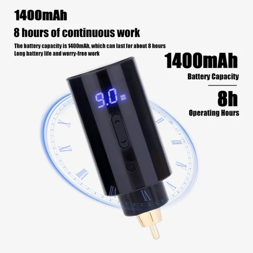 Fuente de alimentación inalámbrica para tatuaje, equipo de maquillaje permanente con batería portátil, Motor de agarre, RCA, CC