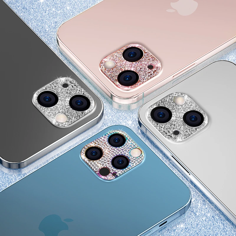 Glitter Diamond Camera Lens Protector Case For iPhone 16 Film 15 14 13 12 11 Pro Max Plus 13 12 Mini Metal Screen Protect Film