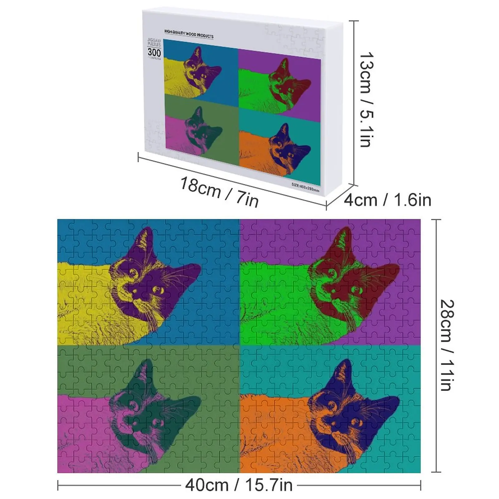 Andy Warhol Style Cat Art Jigsaw Puzzle Toys For Children Children Personalized Gift Married Puzzle