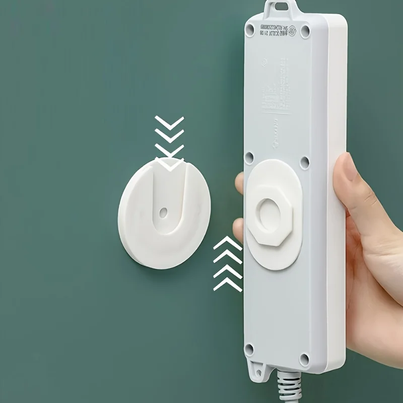 Power Strip Holder Fixator For Hotel, No Hole Plug-in Wall Socket Sticker Fixer, Loading 10Kg/22lb Maximum, For Desk, Wall