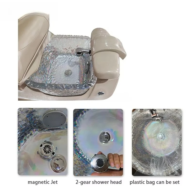 Nail Salon Furniture Luxury Modern Gold Foot Spa Pedicure Chairs for Men