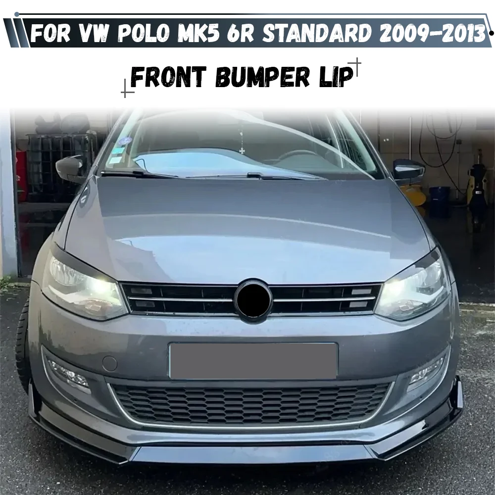 

Для Volkswagen VW Polo MK5 6R Standard Pre‐Facelift 2010 2011 2012 2013, передний бампер, спойлер, нижние боковые сплиттеры, защита