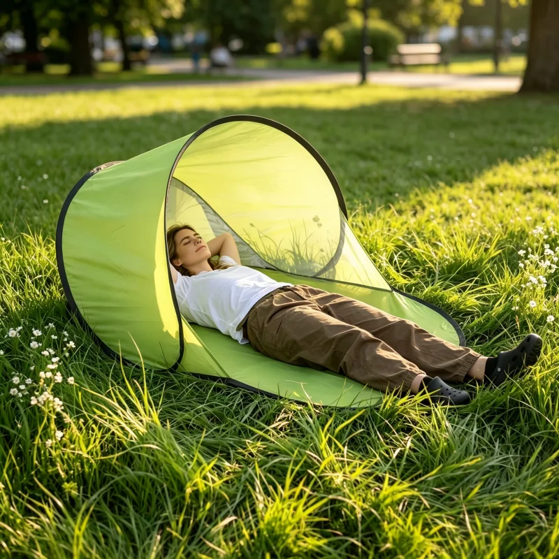 Tente de plage pop-up, ouverture automatique instantanée, abri solaire portable, pliable, pour pique-nique en plein air, protection UV, légère et rapide à monter