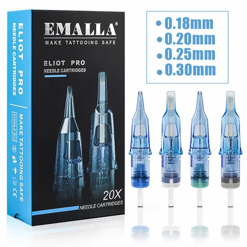 20/10 Uds EMALLA Eliot Pro agujas de cartucho de tatuaje RL RS CM MG esterilizar tatuaje cartucho de maquillaje permanente máquina pluma aguja