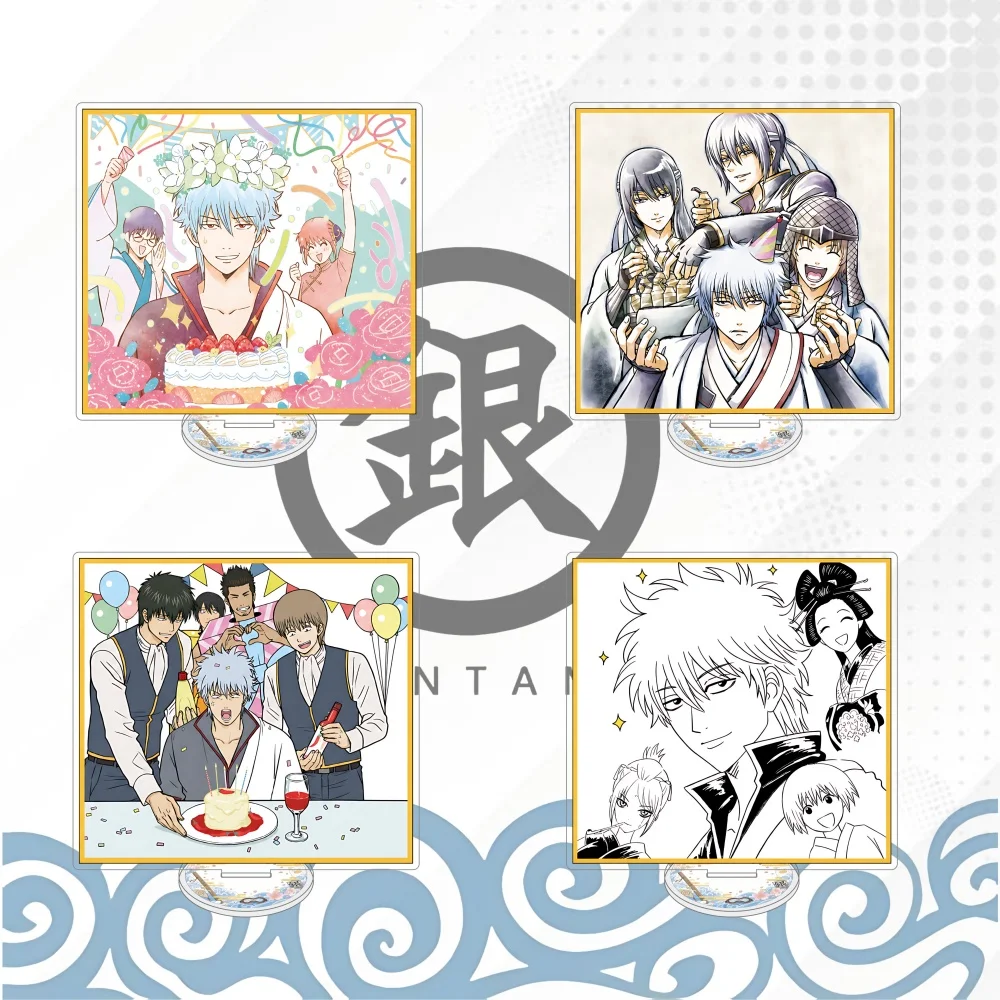 Anime Gintama 15cm Acrylic Stand Gintoki New Yoshiwara Burning Movie Square Desktop Collectible Ornament Gift keychain