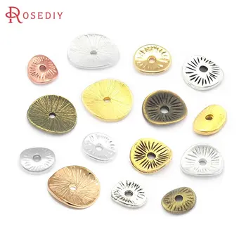 6x5MM 9x8MM 15x14MM 18K Altın Rengi Yuvarlak Kavisli Fırçalanmış Diskler Spacer Kötüler Takı Yapımı Malzemeleri Diy Bulgular Aksesuarları